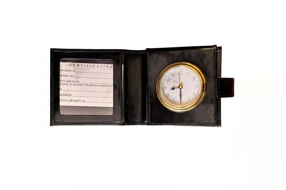 Garg Leather Travel Alarm Clock Wallet with Picture Frame
